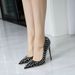 FRENCH SIZE STUDDED ANTI-WOLF SHOES PUMPS PUMPS, POINTED-TOE ULTRA-HIGH HEELS, STILETTO HEELS, SKY-HIGH PUNK STYLE 13CM_vogvips.com