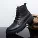 2025 Autumn Men's Martin Mid-Calf Leather Outdoor Work British Style Black Boots Thick Sole Lace-Up_vogvips.com