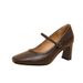 French-tyle Black Mary Jane Women With A Trap, Chunky Heel, Quare Toe, High-heeled For Commuting, Elegant Ingle_vogvips.com