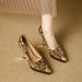 Leopard Print Comfortable Platform High Heels 2026 Spring/autumn New Sexy Metallic Pointed Toe Stiletto Shallow Pumps_vogvips.com