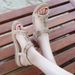 Ladies Bohemian Rhinestone Large Size Flat Sandals Women Beach Vacation Shoes_vogvips.com