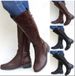 Round Toe Side Zipper Riding Boots – Non-Slip Rubber Sole & Adjustable Buckle Strap For Equestrian & Motorcycle Enthusiasts_vogvips.com