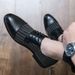 Euro Step Bullock British Business Korean Style Groomsman Suit Black Formal With 4cm Hidden Heel Increase 6 Striped Casual Leather_vogvips.com