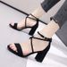 MTX 2025 New Women's Summer Mid-Heel Chunky Heel Thick-Soled Fairy Style Dress Versatile Student Roman High Heels_vogvips.com