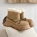Snow For Men Women, Thick-Soled, Winter Warm, Waterproof, Non-Slip, Leather Fur Integrated, Cute And Ugly, Big Toe,_vogvips.com