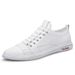 Little White Shoes Men's Outdoor Sports And Leisure Shoes Men's Elastic Band Board Shoes Irst Layer Cowhide Sot Leather Thin_vogvips.com