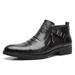 European Warm Series Autumn Winter Thickened Martin Boots Casual Pointed Toe Men's Genuine Fashion Lion Head Leather Shoes_vogvips.com