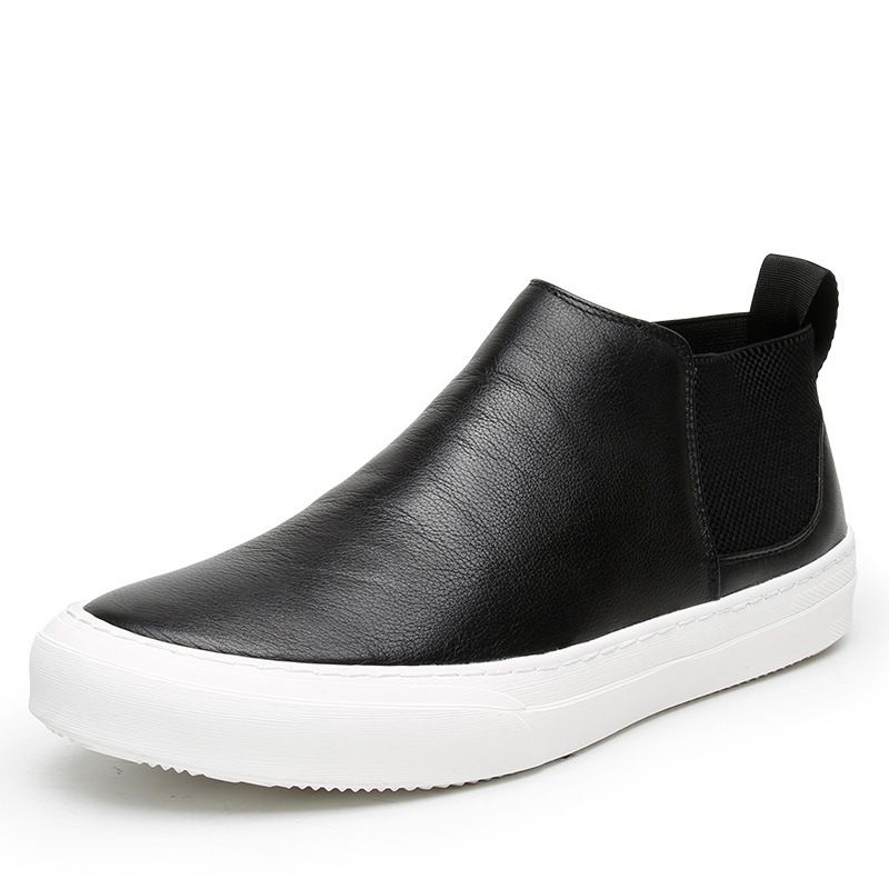 Euro Step Wenzhou Direct New Leather High-top Casual Trendy Simple Loafers Men's Fashion Shoes_vogvips.com