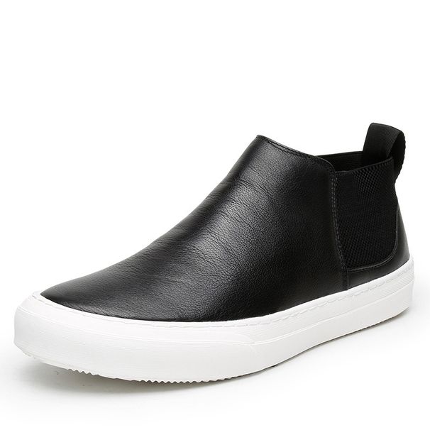 Euro Step Wenzhou Direct New Leather High-top Casual Trendy Simple Loafers Men's Fashion Shoes_vogvips.com
