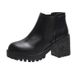 Classic Short Waterproof Platform Chunky High Heel Leather Boots Fashion Women's Shoes_vogvips.com