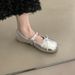 Silver Mary Jane Women's Shoes French Beautiful Single Shoes With Skirt Ballet Thin Small Leather Shoes_vogvips.com