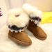 Women's Shoes Plus Size Furry Snow Boots For Women, New Winter Style, Imitation Fox Fur, Warm Mid Calf Boots, Women's Cotton Boots_vogvips.com