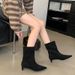 Women's & Men's Light Luxury Pointed Toe Ankle Boots - Soft Suede Upper, Low Heel, Fashionable Slip-On Boots For Fall 2024, Neutral Style_vogvips.com