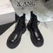 Fleece-Lined Thickened Snow For Women, Warm Large Cotton Shoes, 2025 Autumn And Winter New Thick-Soled Height-Increasing_vogvips.com