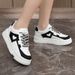 ZY1622 White Sneakers 2025 Autumn New Sports Student Board Shoes Korean Style Trendy Thick-Soled Casual Shoes For Women_vogvips.com