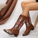 Women Boots Knee High Boots Heel Boots Women Ankle Boots Autumn Winter Short Boots Over The Knee Western Cowboy Autumn Winter New Pointed Toe Chunky_vogvips.com