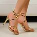 High-heeled Sandals For Women, European And American Style, Strappy Sandals, New Plus-size Peep-toe Sandals For Women_vogvips.com
