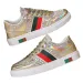 Women's Silver Monogram Luxury Up Skate Shoes Autumn New Casual Trendy Versatile Flat Lace Up Men's Sports Sneakers_vogvips.com