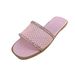 French-Style Niche Fairy-Like Hollow-Out Rhinestone Slide For Women, 2026 Summer Outdoor Fashion Casual Stunning Beach_vogvips.com