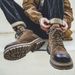 Men's Handmade Retro American Style Thick Sole Leather Work Boots Mid-Cut Outdoor Martin Boots For Riding & Hiking_vogvips.com