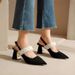 French High Heels Women's Outer Wear 2024 Summer New Fashion Versatile Comfortable Super Soft One-word Buckle Belt With Skirt_vogvips.com