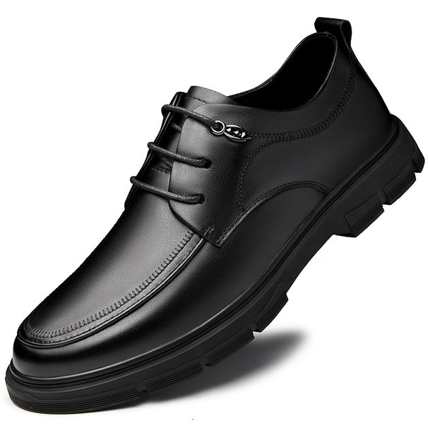 First Layer Cowhide Handmade Brand Soft Lightweight And Comfortable Classic Version Professional Black Business Leather_vogvips.com
