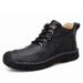 Martin Boots Men's Breathable Men's Sports Short Boots Strap Large Size Leather Shoes_vogvips.com