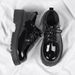 Men's Glossy Patent Leather Derby Shoes British-Style Round-Toe Boots Comfortable Formal/Casual Office Footwear For Wide Feet_vogvips.com