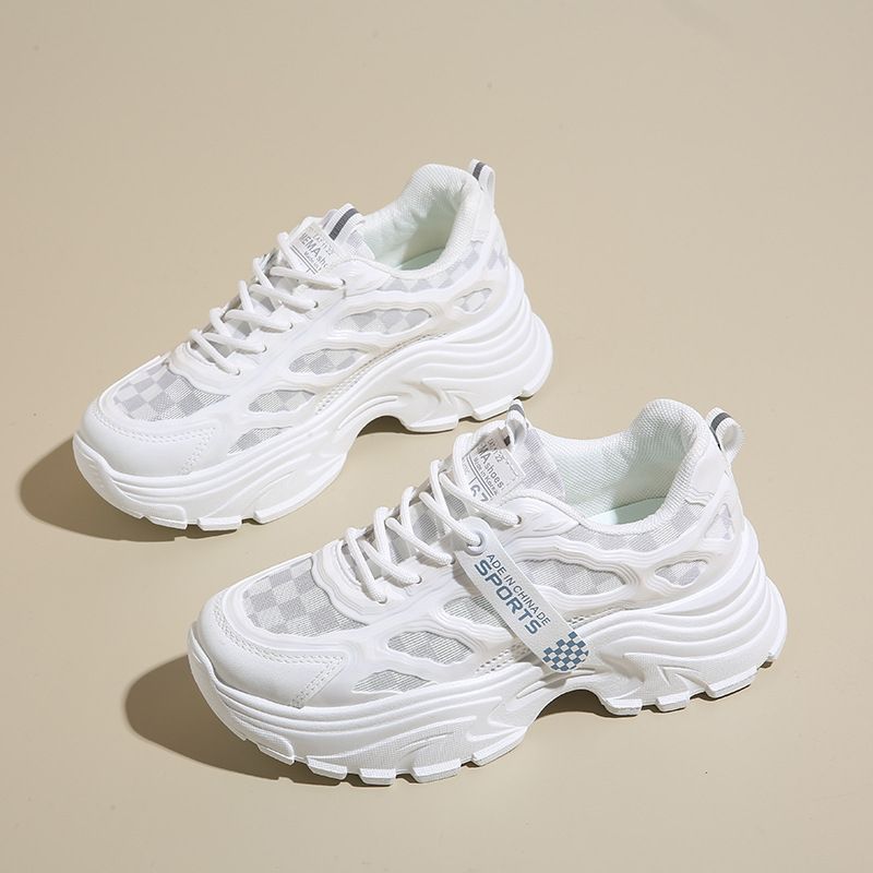 Ins Korean Version New Dad For Women 2025 Summer Student Sports Running Breathable Casual Shoes With A Height Increase_vogvips.com