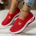 Women's Shoes Solid Color Breathable Sneakers, Casual Sneaker Women's Summer Sneakers, Low-top Knitted Casual Mom Shoes_vogvips.com