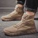 European Warm Series Martin Spring Canvas High-top Work Boots Men's Safety Summer Yellow Desert Hiking Sports Trendy Shoes_vogvips.com