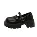 Chunky-heeled British-style Women's Leather Shoes, 2025 Spring New Model, Thick-soled, Round-toed, Ankle-strap, Shallow_vogvips.com