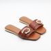 Women's Solid Color Metal Buckle Flat Sandals - Ins Fashion Casual Summer Slide Shoes For Beach & Vacation_vogvips.com