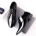 Men's Business Patent Autumn Men's New Pointed Toe Shoes, Low Top Formal Dress, Large Size Leather Shoes_vogvips.com