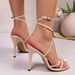 European And American Fashion Pointed Toe Roman Cross Strap Versatile High Heel Sandals Factory Direct Sale Foreign_vogvips.com