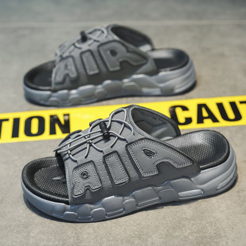 Slippers, Men's Cushion, Large Air Trendy Brand, Summer Anti Slip Outdoor Sports, Thick Soled, Elevated Beach Sandals_vogvips.com