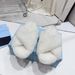 Cotton For Women In Autumn Winter, Flat Bottom With Exposed Toes, One Line Mop, Home And Indoor Warmth, Plush Cross_vogvips.com