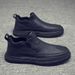 European Warm Series Work Fleece Lined Autumn Winter Kitchen Leather Men's Casual Slip-On Safety Shoes_vogvips.com