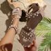 Simple Pearl-decorated For Women, Vintage-style Roman Shoes With Versatile Ankle Straps, Flat Women's Sandals_vogvips.com