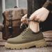 European Warm Series Work 2025 Autumn New Outdoor Casual Low-top Martin Yellow Boots Thick-soled Height-increasing Lightweight Men's Shoes_vogvips.com