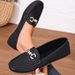 New Single Shoe Women Fashion Retro Metal Buckle Loafers_vogvips.com