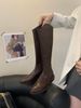 Mid-Calf Western Cowboy For Women, Niche Short White Knight French Long Boots, Spring And Autumn Single Boots_vogvips.com