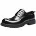 Leather shoes Men's leather head layer cowhide high-grade leather shoes men's business dress shoes retro big head Casual leather shoes_vogvips.com
