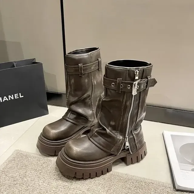 NEW Autumn Winter Flats Heel Women Long High Quality Leather Ladies Knight Casual Knee-high Boots Dh5367242_vogvips.com