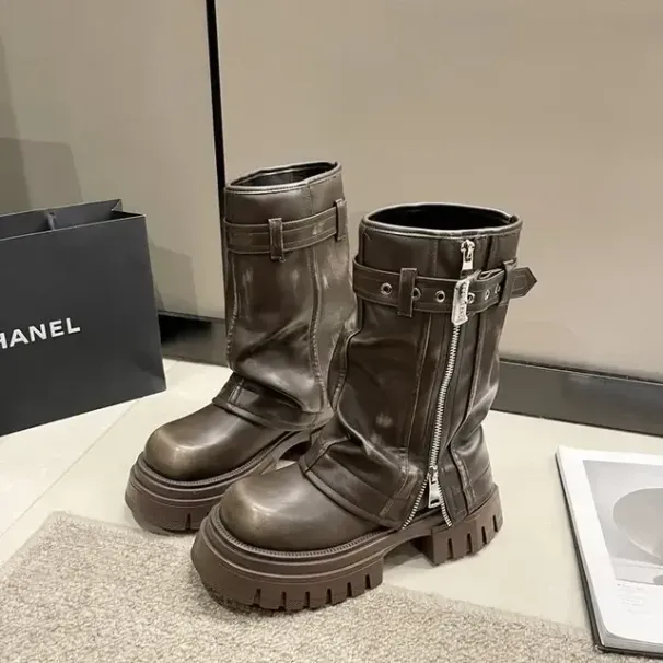 NEW Autumn Winter Flats Heel Women Long High Quality Leather Ladies Knight Casual Knee-high Boots Dh5367242_vogvips.com