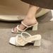 Women' Ummer Andal For Outdoor Wear, 2025 New Fahion Veratile Chunky Heel Fairy Tyle Retro French Niche High_vogvips.com