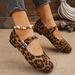 WalkPrime Cross-Border Plus Size Leopard Print Buckle Single For Women, New Spring And Autumn Fashion, Versatile Lightweight_vogvips.com