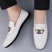 Men's Loafers Style Round Head Foot Cover Lazy Leather Shoes Leather Shoes_vogvips.com