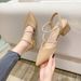 Plus Size W's Shoes 41-43 Summer Sandals Wide Feet And Instep 2024 New Style Closed Toe Chunky Heel High Heels For_vogvips.com