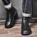 Men's Shoes Short Boots Leather Boots Outdoor Casual High Top Zipper Sleeve Crocodile Cotton Boots_vogvips.com